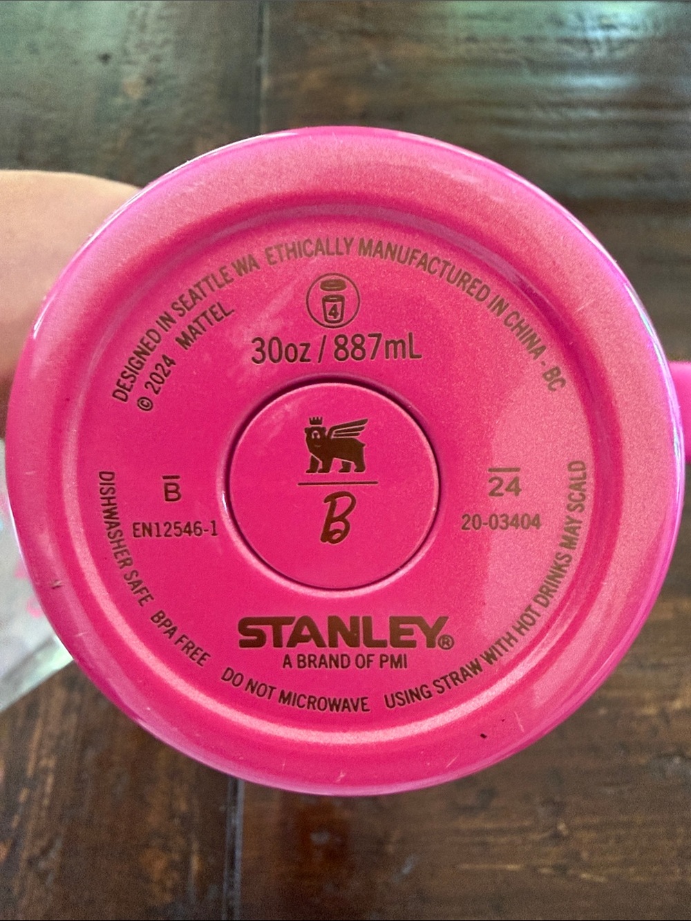 Stanley Barbie Collaboration Bright Pink Travel Tumbler with Handle and Straw - Picture 3 of 6